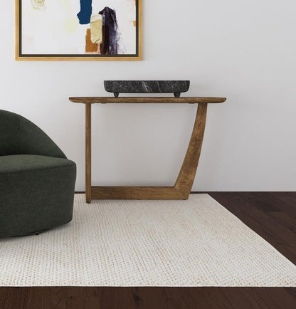 Fletcher - Oval Solid Mango Wood Entryway Console Table - Brown