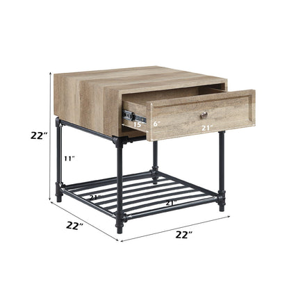 Brantley - End Table - Oak & Sandy Black Finish - 22"