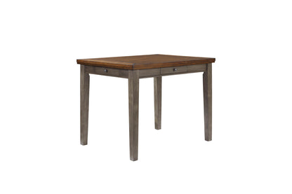 Will Dining - Counter Dining Table With 4 Drawers - Gray / Brown