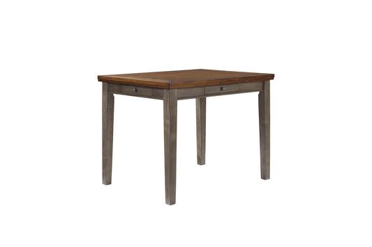 Will Dining - Counter Dining Table With 4 Drawers - Gray / Brown