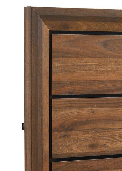 Kennedy - Queen Panel Bed In A Box With USB - Nutmeg