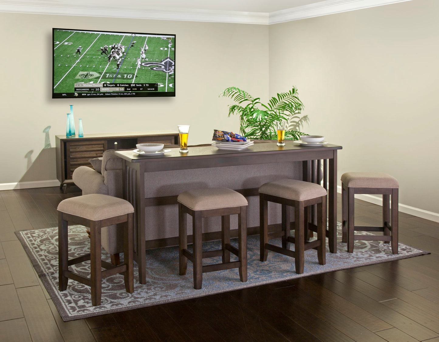 Lindsey - Stool (Set of 2) - Ebony / Beige