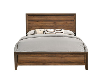 Kennedy - Queen Panel Bed In A Box With USB - Nutmeg