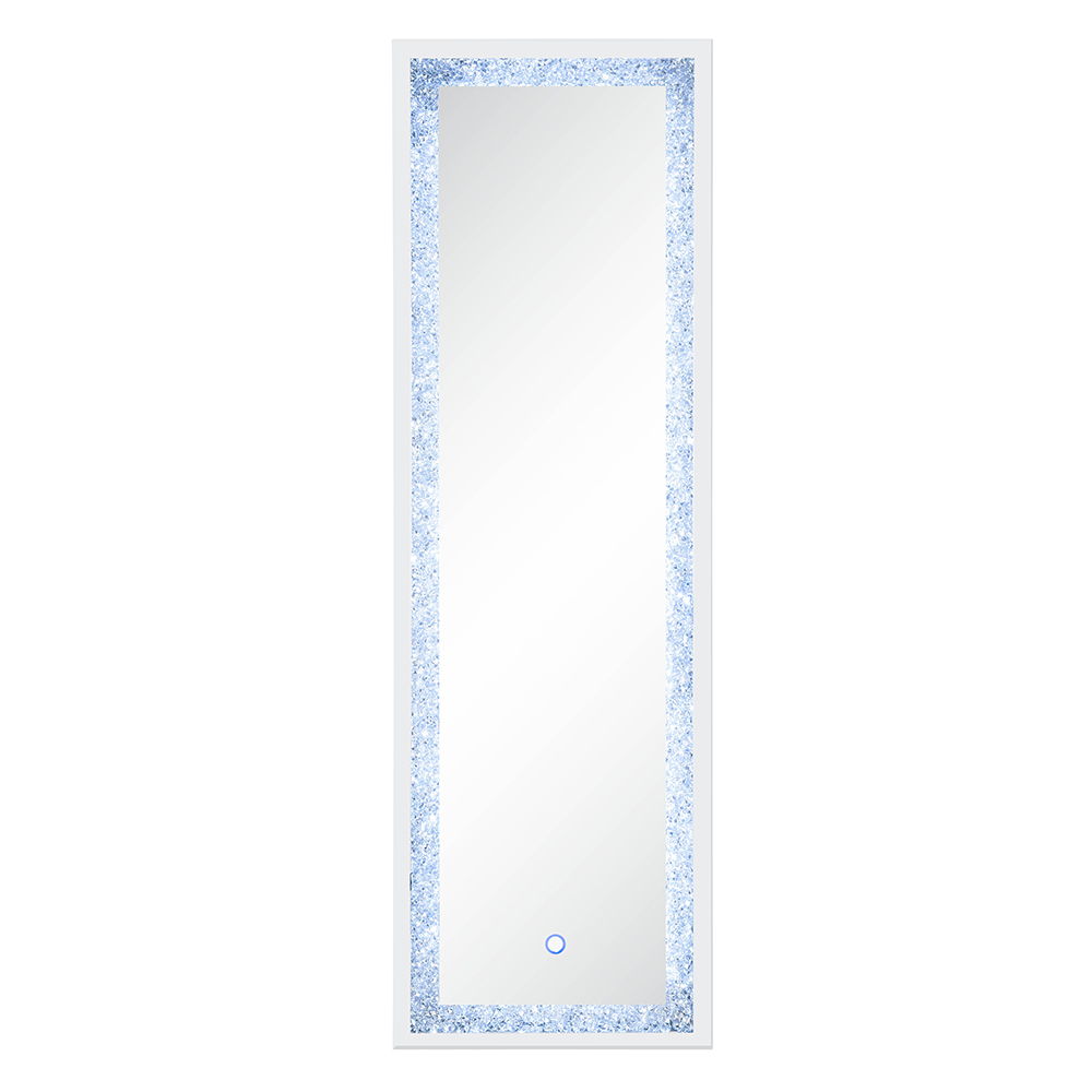 Noralie - 60" Floor Mirror With LED - Mirrored & Faux Diamonds