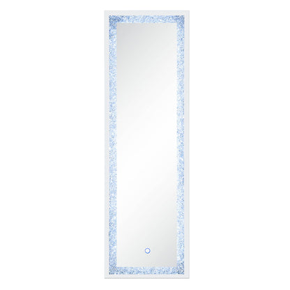 Noralie - 60" Floor Mirror With LED - Mirrored & Faux Diamonds