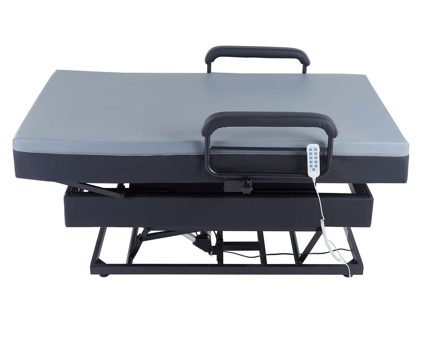 EZY Out II - Twin Hi-Lo Adjustable Bed With Mattress - Gray / Black