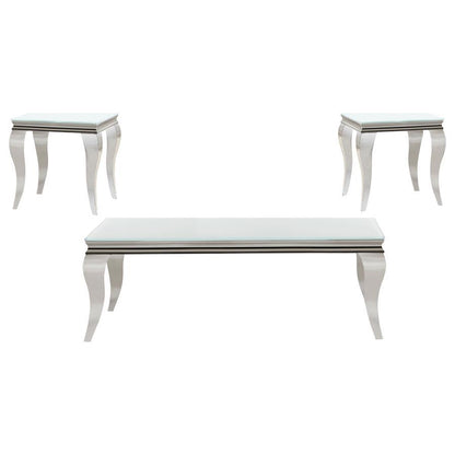 Carone - Glass Top Coffee Table Set