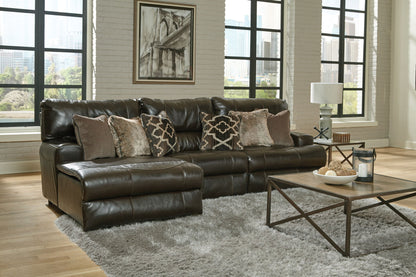 Como - Italian Leather Match Reclining Sectional
