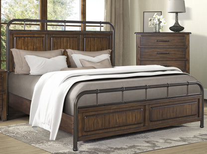 Danville - King Panel Bed - Spice Brown