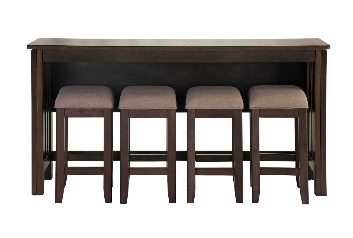 Lindsey - 5 Piece Drop Leaf Counter Set - Ebony / Beige