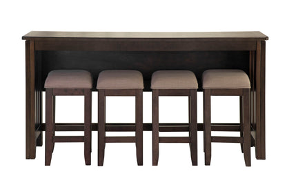 Lindsey - 5 Piece Drop Leaf Counter Set - Ebony / Beige