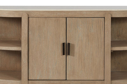 Trilogy - 2-Door Console Table With Marble Top - Toffee