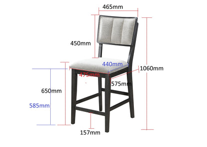 Cline - Counter Height Chair (Set of 2) - Charcoal / Gray