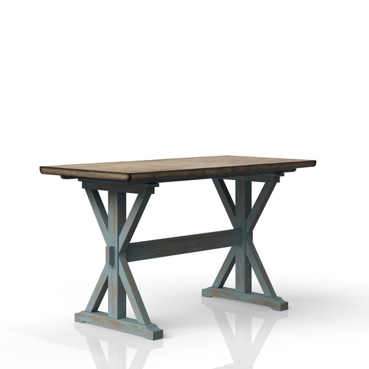 Summerville II - Counter Dining Table - Light Blue / Rustic
