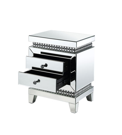 Lotus - Accent Table - Mirrored & Faux Ice Cube Crystals