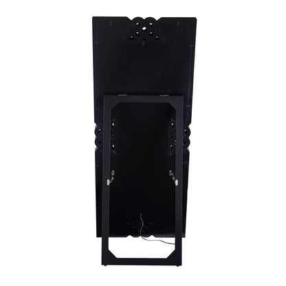 Noralie - 63" Rectangular Floor Mirror With Faux Diamonds - Mirrored