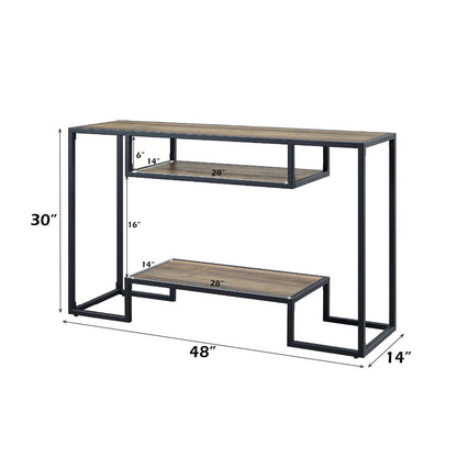 Idella - Console Table - Rustic Oak & Black Finish