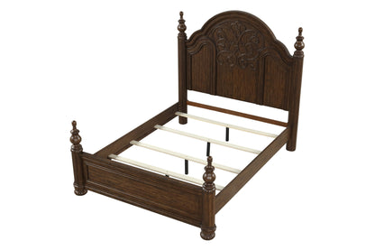 Tuscany - Queen Panel Bed - Warm Mahogany