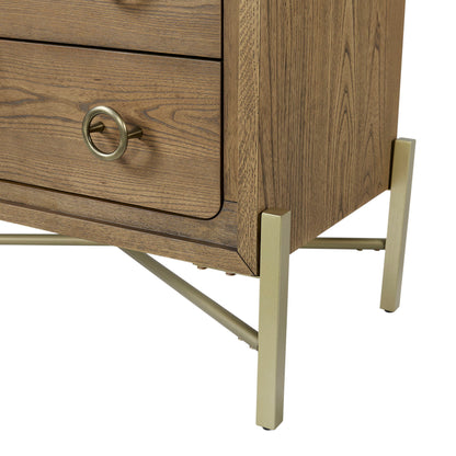 Elure - 2 Drawer Nightstand With USB - Latte