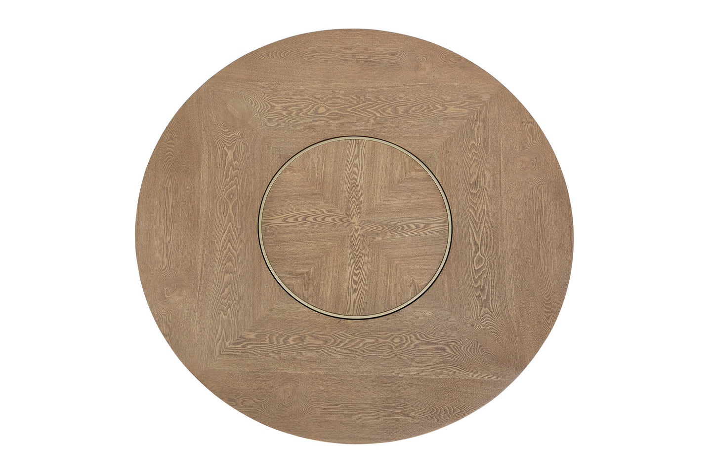 Elure - Round Dining Table With Lazy Susan - Latte