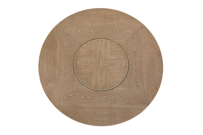 Elure - Round Dining Table With Lazy Susan - Latte