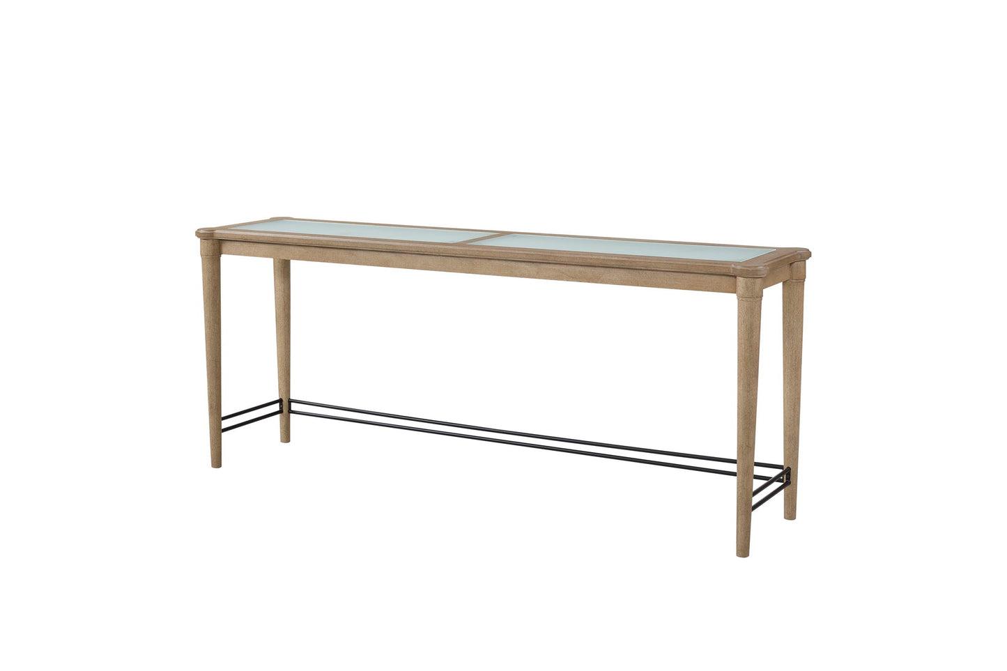 Citrus Heights - Frosted Glass Console Table With 3 Stools - Sand