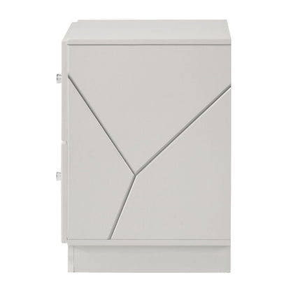 Esther - Nightstand - White / Silver