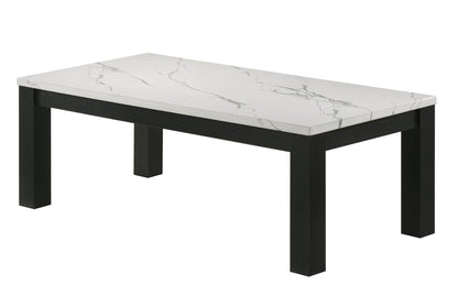 Ivy - 3 Piece Faux Marble White Cocktail Set - White / Black
