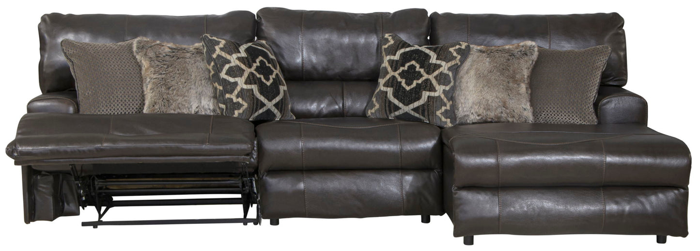 Como - Italian Leather Match Reclining Sectional