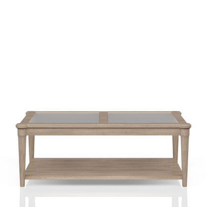 Citrus Heights - Frosted Glass Top Cocktail Table With Casters - Sand