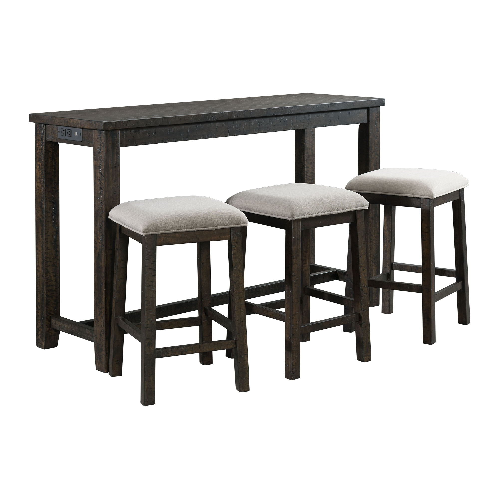 Stone - Multipurpose Bar Table Set - Dark Walnut – Social Furniture TN