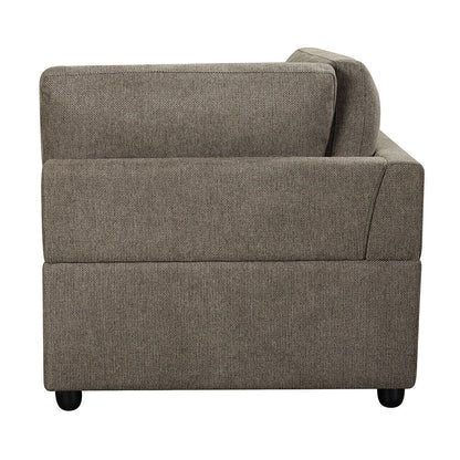 Rylie - Modular Wedge With 3 Pillows - Brown Linen